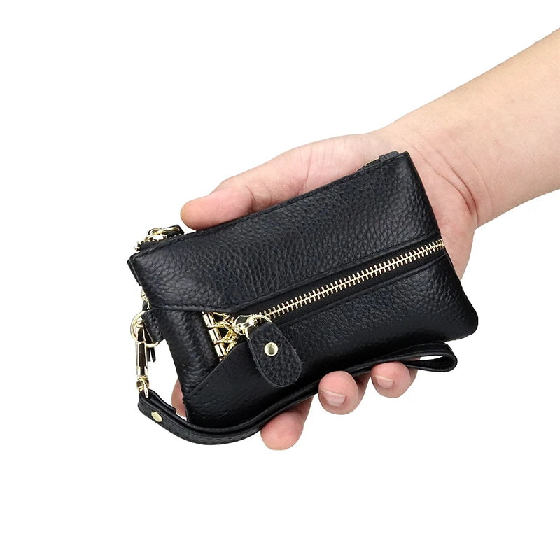 Leather Key Wallet Men & Women Car Key Bag Women Housekeepers Key Holder
