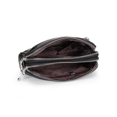 Small Geometric Flap Bag Cow Leather Women Messenger Cross-body Bag
