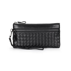 COMFROSKIN Sheepskin Men Clutch Wallets Hand-made Knitting Style Women Wallet