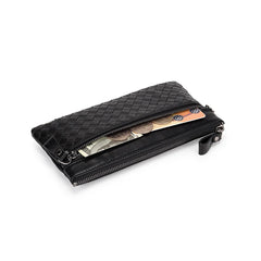 COMFROSKIN Sheepskin Men Clutch Wallets Hand-made Knitting Style Women Wallet