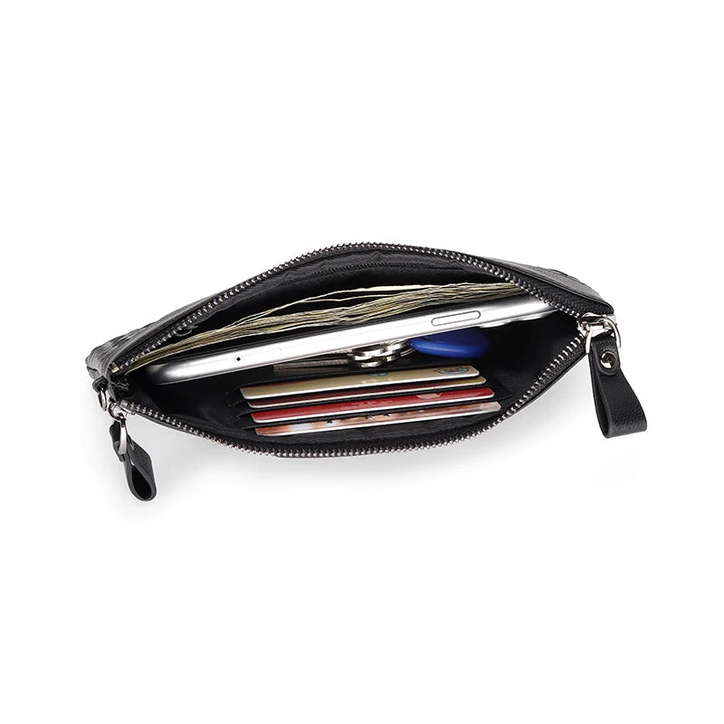 COMFROSKIN Sheepskin Men Clutch Wallets Hand-made Knitting Style Women Wallet