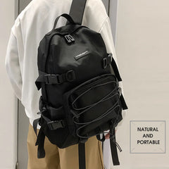 CTRLLOCK Techwear Drawstring Schoolbag Casual Zipper Backpack