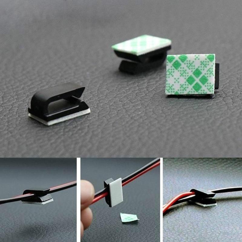 20pcs Car Fixed Clip GPS Data Cable Cord Decorative Wire Fixing Organizer