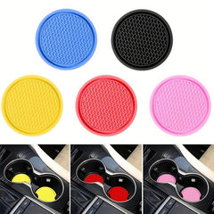 2pcs Car Silicone Coaster Non-slip Cup Holder Car Interior Accessories