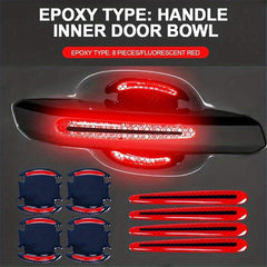 8pcs Car Door Handle Reflective Stickers + Scratch Protection + Safety Strips
