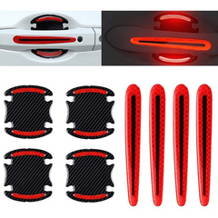 8pcs Car Door Handle Reflective Stickers + Scratch Protection + Safety Strips
