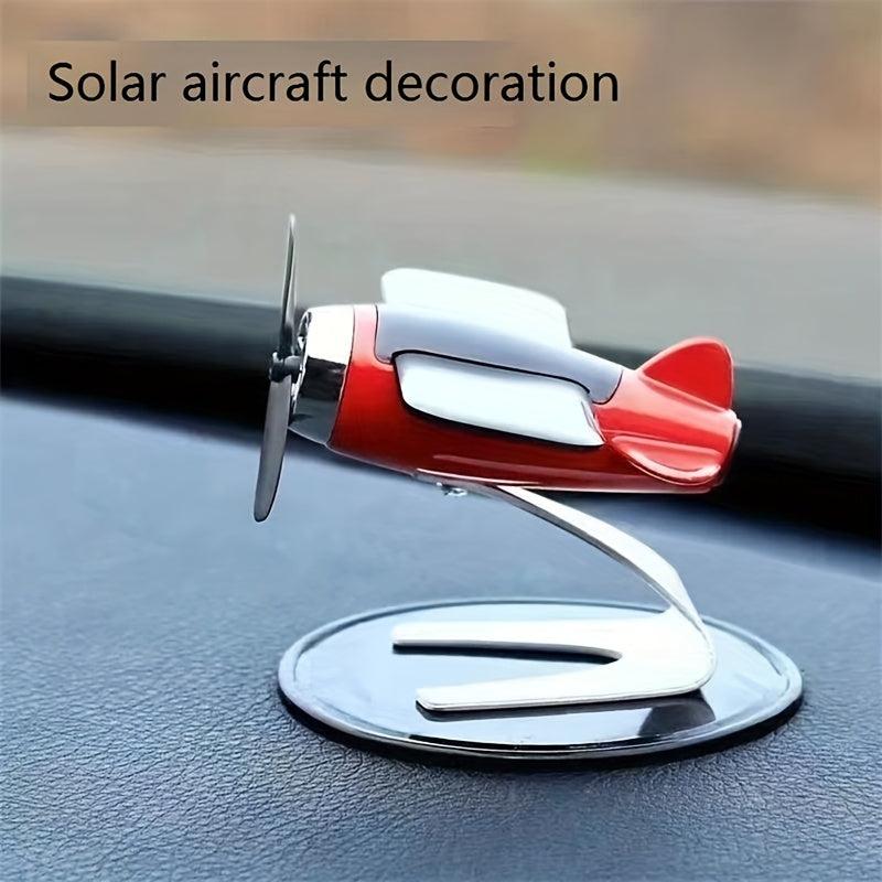 Solar Airplane Car Decoration Interior Accessories Desktop Ornament Gift