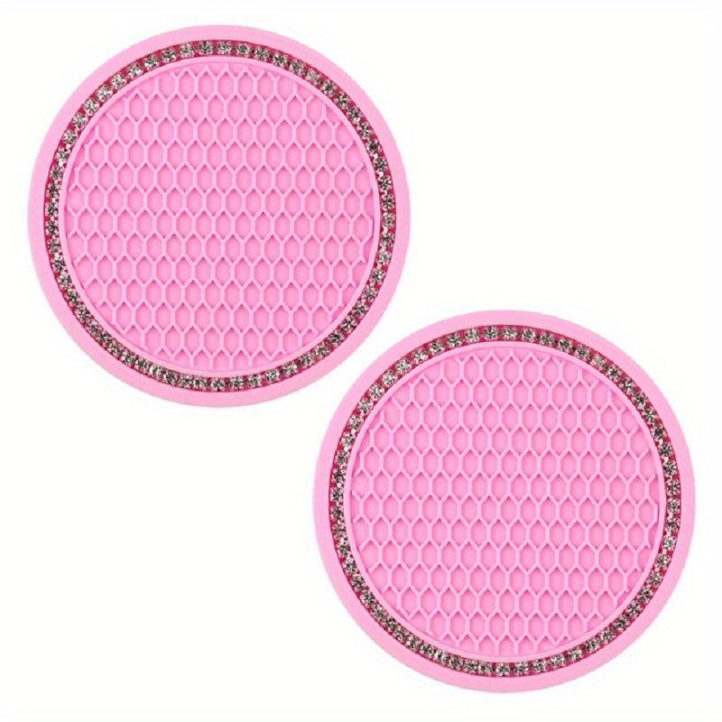 2Pcs Car Diamond Coaster Cup Holder Mat Auto Interior Decoration