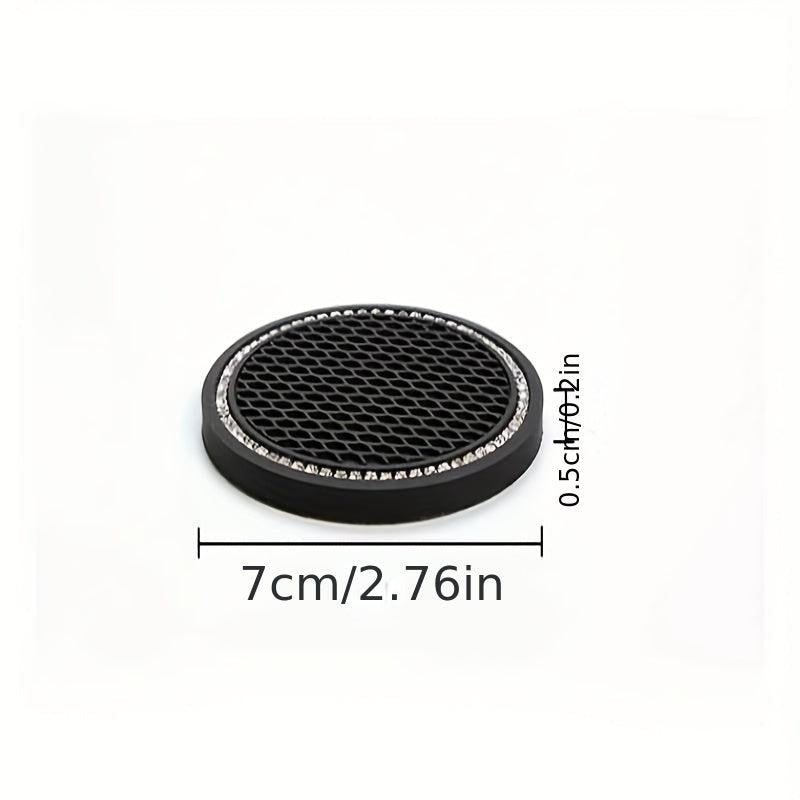 2Pcs Car Diamond Coaster Cup Holder Mat Auto Interior Decoration