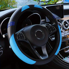PU Leather Carbon Fiber Cartoon Steering Wheel Cover 37 14 57 14 96 Inch