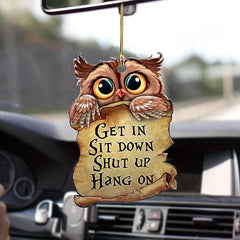 Owl Car Rearview Mirror Acrylic Pendant Home Decoration
