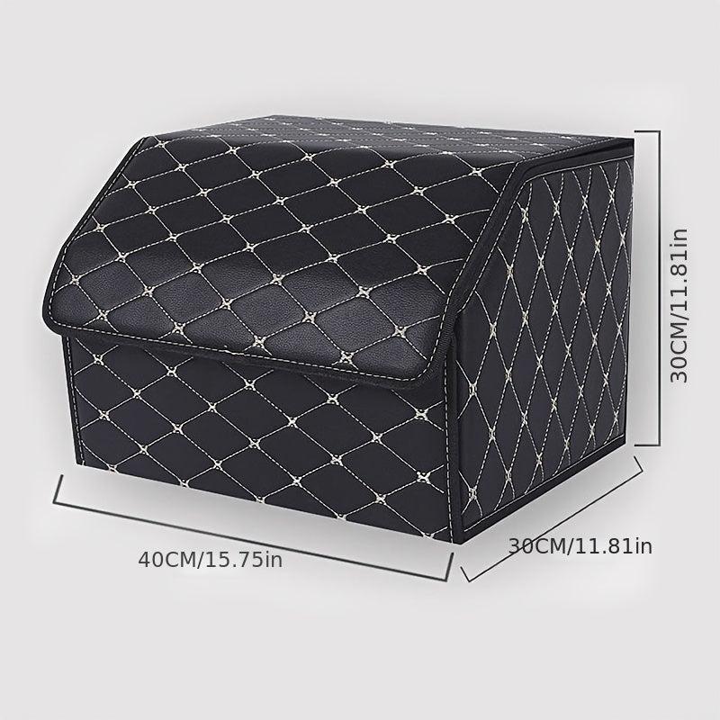 1pc Trunk Storage Box Leather Car Multifunctional Folding Storage Box