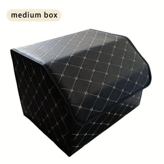 1pc Trunk Storage Box Leather Car Multifunctional Folding Storage Box
