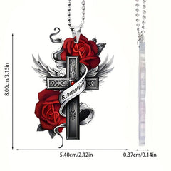 2D Acrylic Rose Flower Car Accessories - Rearview Mirror & Bag Beautification