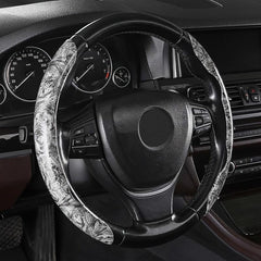 Wood Grain Carbon Fiber Steering Wheel Cover Non-Slip Protector