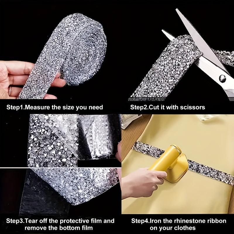 3m Crystal Rhinestone Ribbon DIY Self-Adhesive Sparkling Rhinestone Ribbon