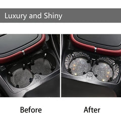 ZukMi 2pcs Bling Car Cup Holder Coaster Anti Slip Universal Vehicle Coasters