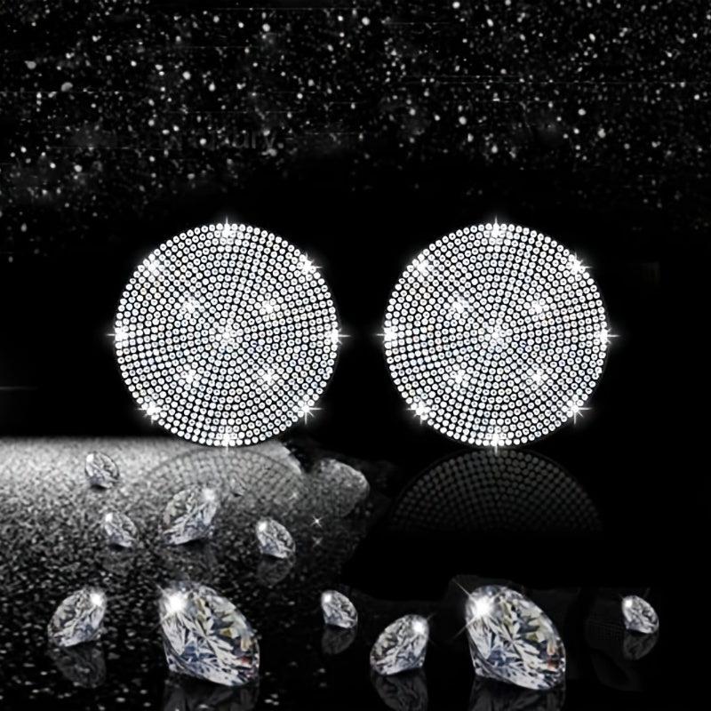 ZukMi 2pcs Bling Car Cup Holder Coaster Anti Slip Universal Vehicle Coasters