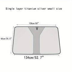 Titanium Silver Car Sunshade Curtain Front Windshield Sunscreen