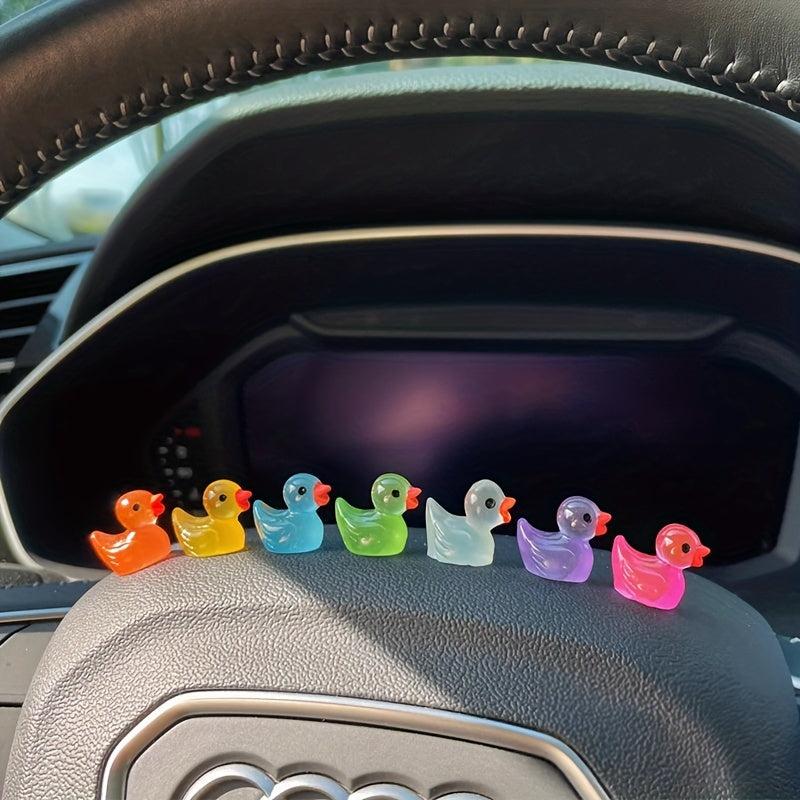 7pcs 10pcs Mini Multicolor Luminous Duckling Car Ornaments