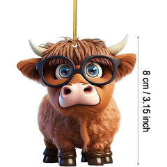 Cow Car Acrylic Pendant Christmas Tree Decoration Home Decor