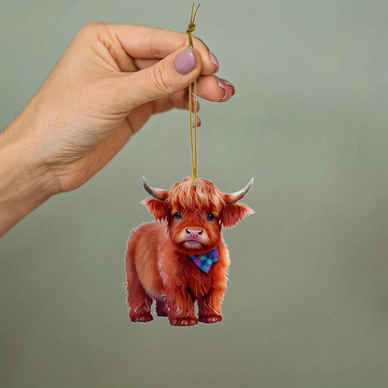 Plush Cow Pendant Acrylic Pendant Car Pendant