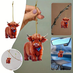 Plush Cow Pendant Acrylic Pendant Car Pendant