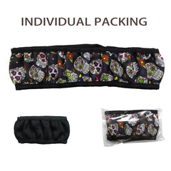 Colorful Skull Print Steering Wheel Cover Universal Sugar Skull Cover
