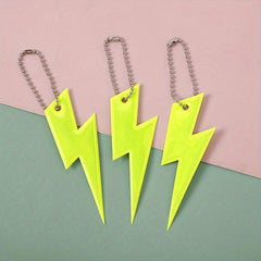 3Pcs Reflective Lightning Key Chain Pendant for Night Safety