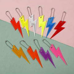 3Pcs Reflective Lightning Key Chain Pendant for Night Safety