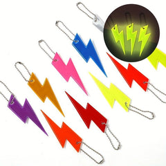 3Pcs Reflective Lightning Key Chain Pendant for Night Safety