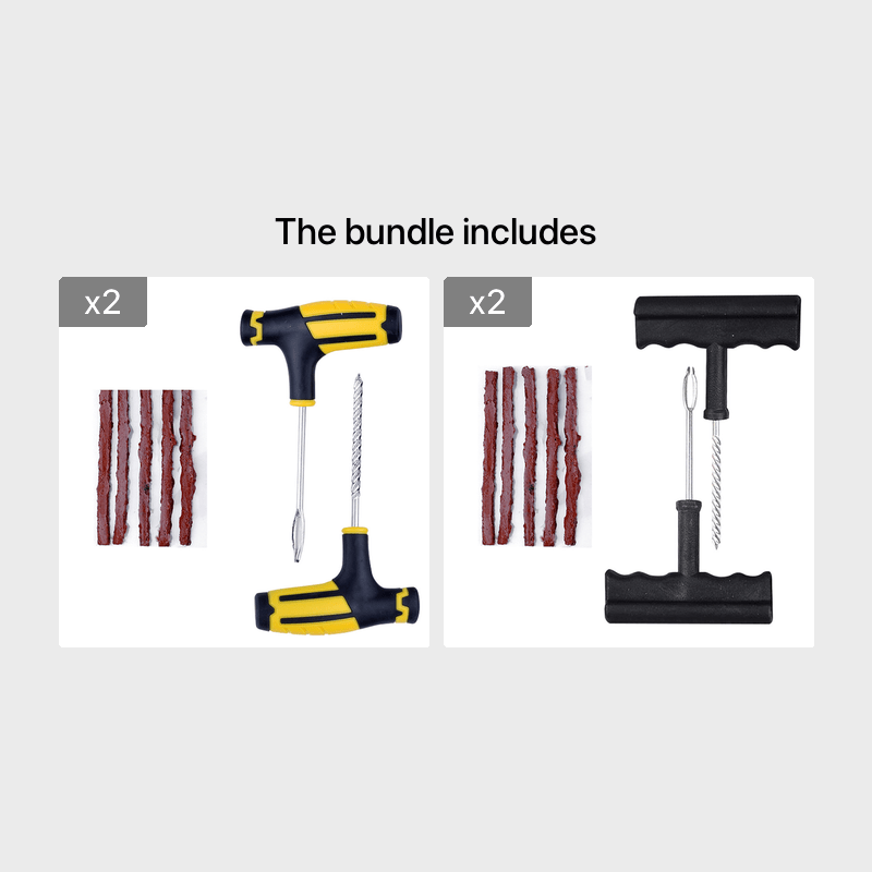 Car & Motorcycle Tire Repair Tool Kit - Fix Punctures & Replace Tires