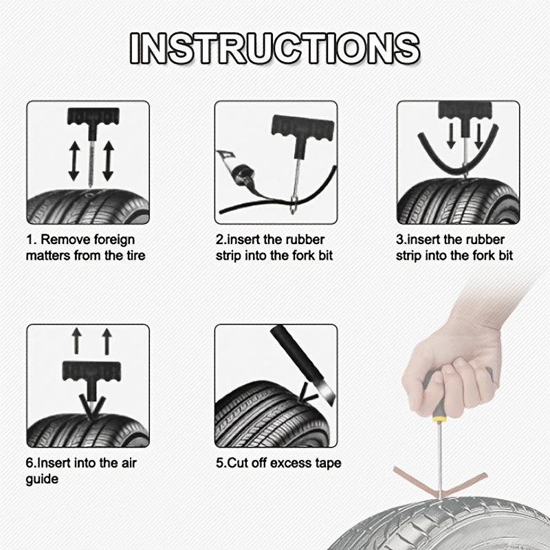 Car & Motorcycle Tire Repair Tool Kit - Fix Punctures & Replace Tires