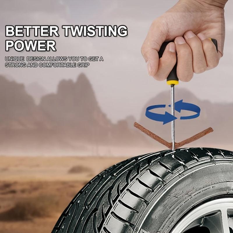 Car & Motorcycle Tire Repair Tool Kit - Fix Punctures & Replace Tires