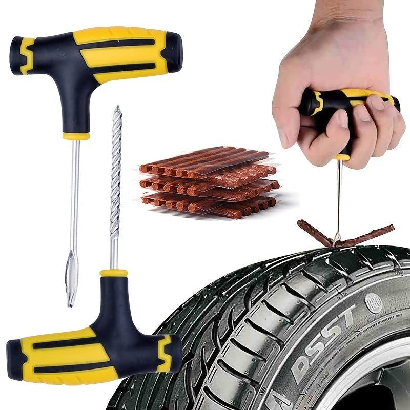 Car & Motorcycle Tire Repair Tool Kit - Fix Punctures & Replace Tires