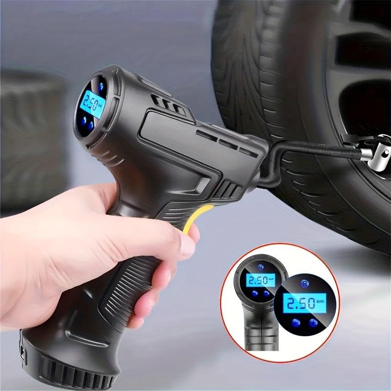 120W Portable Air Compressor Pump Digital Tire Inflator For Cars Bicycles