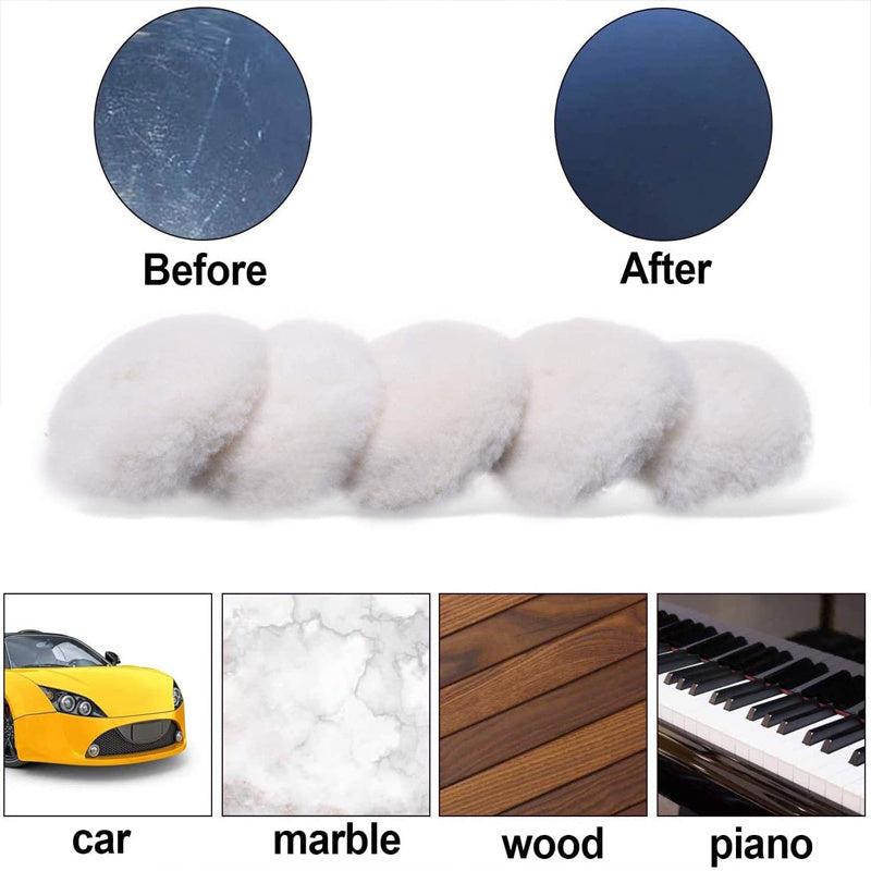 5 Pcs 75 180mm Wool Polishing Disc Buffing Pads For Car Auto Care Polisher