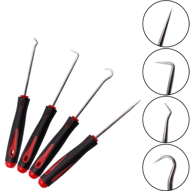 4pc Car Pick & Hook Set Seal Gasket Remover Precision Hook Screwdriver Set