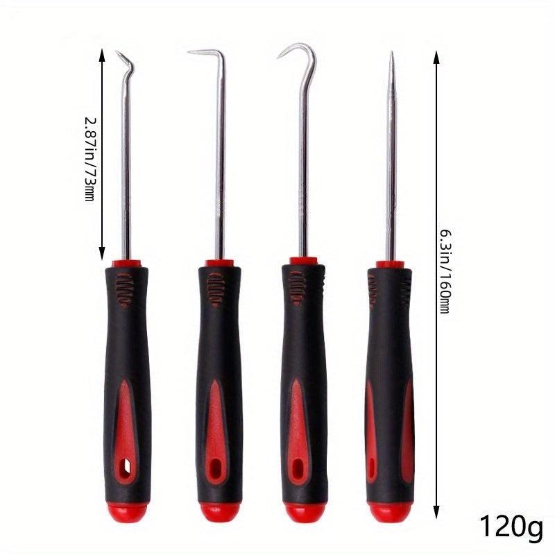4pc Car Pick & Hook Set Seal Gasket Remover Precision Hook Screwdriver Set