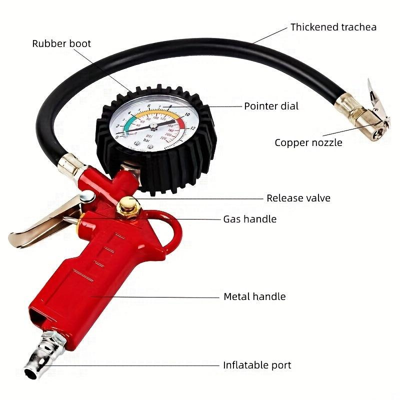 Improve Tire Performance with Tire Pressure Gauge & Inflator Gun