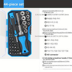 Ratchet Screwdriver Bit Set Slotted Cross & Universal Tools