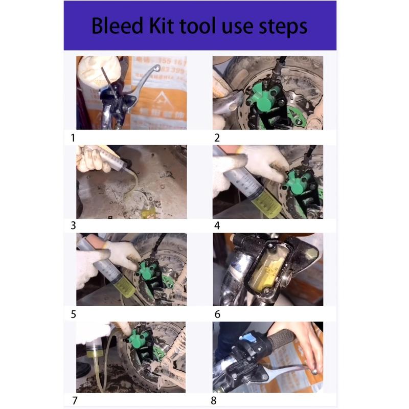100ML Motorcycle Brake Bleed Kit - Professional Hydraulic Disc Bleeder Tool