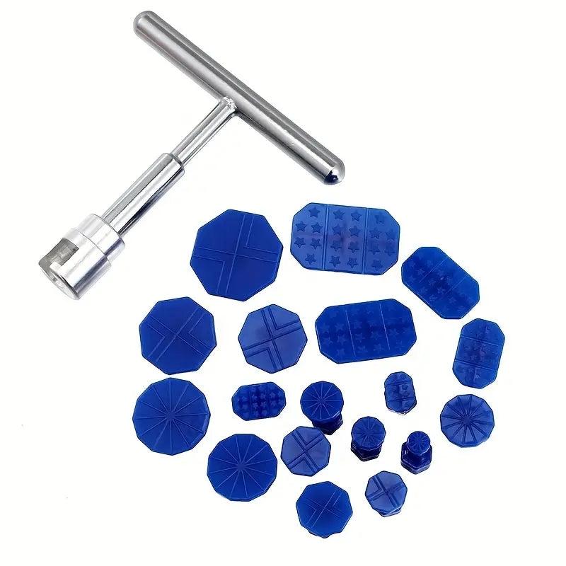 Car Dent Repair Puller Kit with 12/18 Glue Tabs Metal T Handle Dent Remover