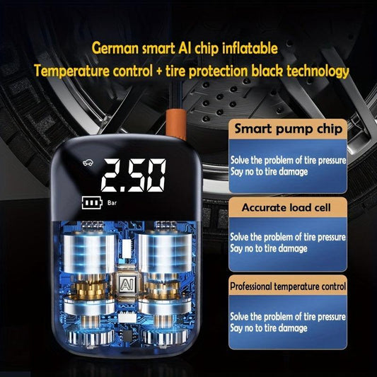 High Speed 150W Car Air Compressor With LED Lamp