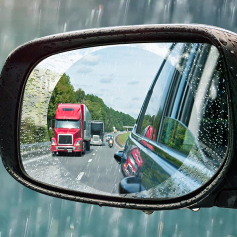 2pcs Car Rear Lens Anti Rain Film Reflective Mirror Nanocrysmic Anti Rain Film