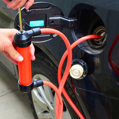 Fuel Transfer Pump Kit Hand Gasoline Liquid Air Pump Red Emergency Car Tool