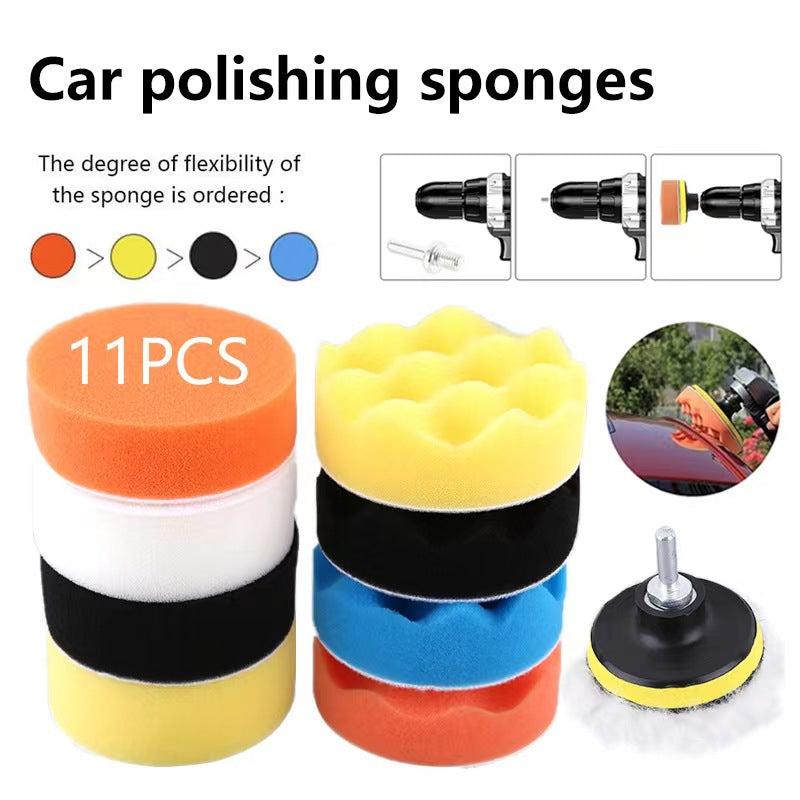 11-Piece Car Polishing Kit Drill Adapter Sponge Wool Professional Shine