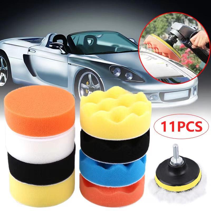 11-Piece Car Polishing Kit Drill Adapter Sponge Wool Professional Shine