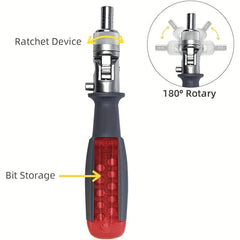 1pc Ratchet Screwdriver with Magnetic Bit 10 in 1 Set