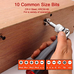 1pc Ratchet Screwdriver with Magnetic Bit 10 in 1 Set